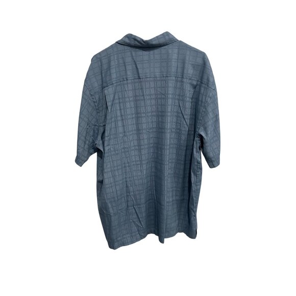 Van Heusen Plaid Short Sleeve Button Up Shirt Blue Sz XL 17-17.5 Workwear - Picture 2 of 9